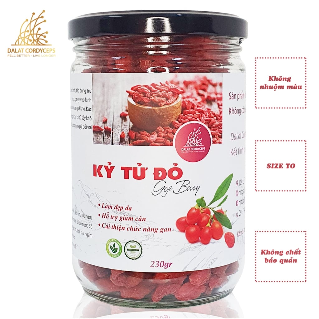 Kỷ tử đỏ sấy khô - Dalat Cordyceps - loại thượng hạng