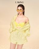 ÁO VÀNG CROPTOP CÚP NGỰC XẾP LY HAI DÂY A9821 