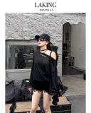  QUẦN SHORT NHUNG ĐEN VIỀN REN S737Q2 