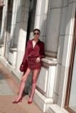  Burgundy Satin Shirt - ÁO ĐỎ SƠMI TAY DÀI  A126108 