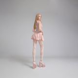  TIME PINKY DRESS ĐẦM HỒNG NUDE D7911 