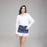  FEATHER JEAN SKIRT VÁY JEAN V1031 