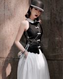  Black Swan Pearl Top ÁO ĐEN CỔ TRẮNG S706A2 