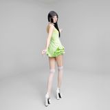 MONEY GREEN DRESS ĐẦM XANH BI D7811 