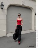  ÁO ĐỎ HAI DÂY VIỀN ĐEN  + 2 TIM ĐEN  Scarlet Heart Camisole A96116 