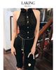  ÁO SƠ MI ĐEN SÁT NÁCH HEARTLINE HALTER TOP A11553 