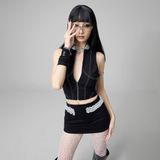  MONEY 2POCKET BLACK SKIRT VÁY ĐEN S708V1 