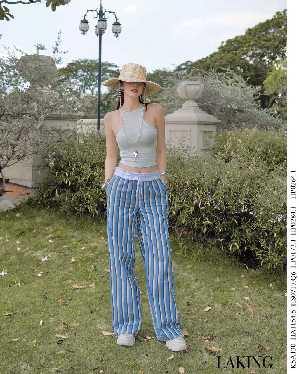  Sunlit Pearl Straw Elegance Hat - Nón Cói Ngọc Trai P284 