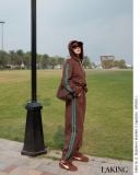  QUẦN NÂU DÀI VIỀN XANH ỐNG VÒM Mocha Emerald Curved Track Pants - Q9645 
