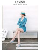  ĐẦM XANH AQUA NGẮN TAY DÀI THUN LƯỚI D5303 