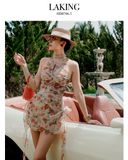  ĐẦM NÂU HOA HỒNG SÁT NÁCH D7463 