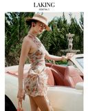  ĐẦM NÂU HOA HỒNG SÁT NÁCH D7463 