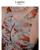  ĐẦM NÂU HOA HỒNG SÁT NÁCH D7463 