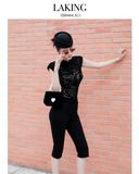  ÁO ĐEN HOA HỒNG NỔI ROSE S464A11 