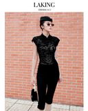  ÁO ĐEN HOA HỒNG NỔI ROSE S464A11 