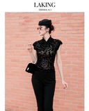  ÁO ĐEN HOA HỒNG NỔI ROSE S464A11 
