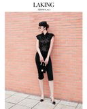  ÁO ĐEN HOA HỒNG NỔI ROSE S464A11 