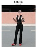  Black Flare Jersey Pants Quần đen DÀI thun ống loe Q9598 
