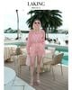  SET ÁO KHOÁC + SHORT HỒNG THÊU KEM MONACO BOW PINK S13815 