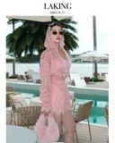 SET ÁO KHOÁC + SHORT HỒNG + ÁO BRA HỒNG THÊU KEM MONACO BOW PINK S13815 
