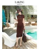  VÁY NÂU DÀI NHÚN SEPIA SCULPT SKIRT S477V4 