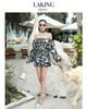  JUMPSUIT ĐEN HOA TRẮNG MOON GARDEN RESORT + DÂY TURBAN J204 