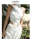  ÁO YẾM TRẮNG KEM HOA FLEUR D'IVOIRE HALTER TOP S719A5 