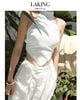  ÁO YẾM TRẮNG KEM HOA FLEUR D'IVOIRE HALTER TOP S719A5 