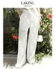  QUẦN TRẮNG KEM DÀI HOA PÉTALE D'IVOIRE TROUSERS Q1923 