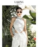  ÁO YẾM TRẮNG KEM HOA FLEUR D'IVOIRE HALTER TOP S719A5 