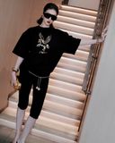  Black Solar Pegasus Tee ÁO ĐEN THUN TN NGỰA VÀNG+MẶT TRỜI                      A11528 