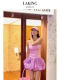  VÁY HỒNG TÍM LAVENDER PINK BALLOON SKIRT + SHORT V941 