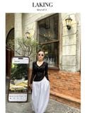  ÁO THUN ĐEN HOA HỒNG LƯỚI ROSA TAY DÀI A11475 