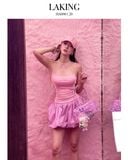  VÁY HỒNG TÍM LAVENDER PINK BALLOON SKIRT + SHORT V941 