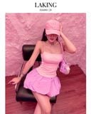  VÁY HỒNG TÍM LAVENDER PINK BALLOON SKIRT + SHORT V941 