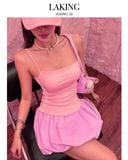  VÁY HỒNG TÍM LAVENDER PINK BALLOON SKIRT + SHORT V941 