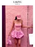  VÁY HỒNG TÍM LAVENDER PINK BALLOON SKIRT + SHORT V941 