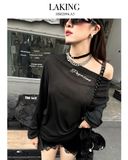  ÁO ĐEN THUN TAY DÀI OVERSIZE PEGASUS S2094A5 