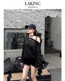  ÁO ĐEN THUN TAY DÀI OVERSIZE PEGASUS S2094A5 