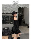  ÁO ĐEN THUN TAY DÀI OVERSIZE PEGASUS S2094A5 