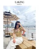  BODYSUIT VÀNG CARO GILDED GRID A9336 