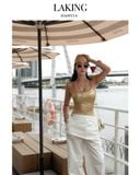  BODYSUIT VÀNG CARO GILDED GRID A9336 