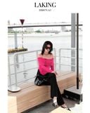  ÁO HỒNG TRỄ VAI NƠ ĐEN VẠT CHÉO SCARLET  S679A3 