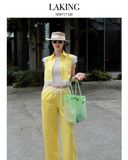  ÁO SƠ MI VÀNG TAY NGẮN VIỀN REN DAISY A11515 
