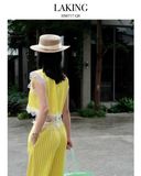  ÁO SƠ MI VÀNG TAY NGẮN VIỀN REN DAISY A11515 