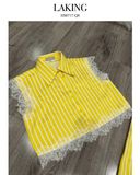  ÁO SƠ MI VÀNG TAY NGẮN VIỀN REN DAISY A11515 