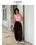  ÁO THUN HỒNG MỘT VAI IN NGỰA NHŨ VÀNG MALLOW (S728A3) 