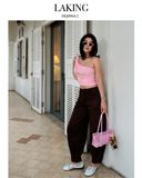  ÁO THUN HỒNG MỘT VAI IN NGỰA NHŨ VÀNG MALLOW (S728A3) 