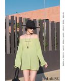  ÁO XANH BƠ THUN TAY DÀI OVERSIZE S2094A4 