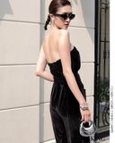  Black Velvet Jumpsuit Jumpsuit dài đen nhung + BELT ĐEN J232 